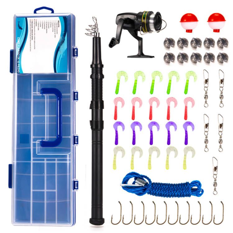 wholesales telescopic 1.6m kids fishing rod combos fishing rod and reel combos fishing rod set
