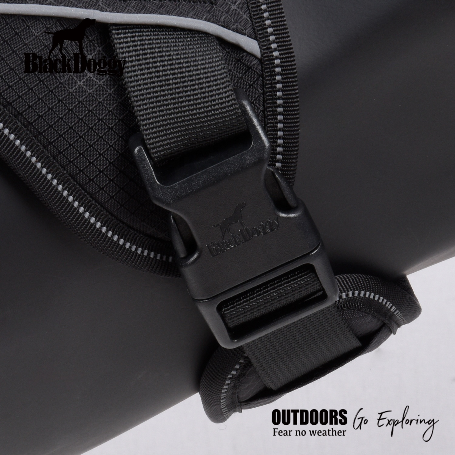 BlackDoggy Pet Apparel Support Dog Head Harness Breathable Vest