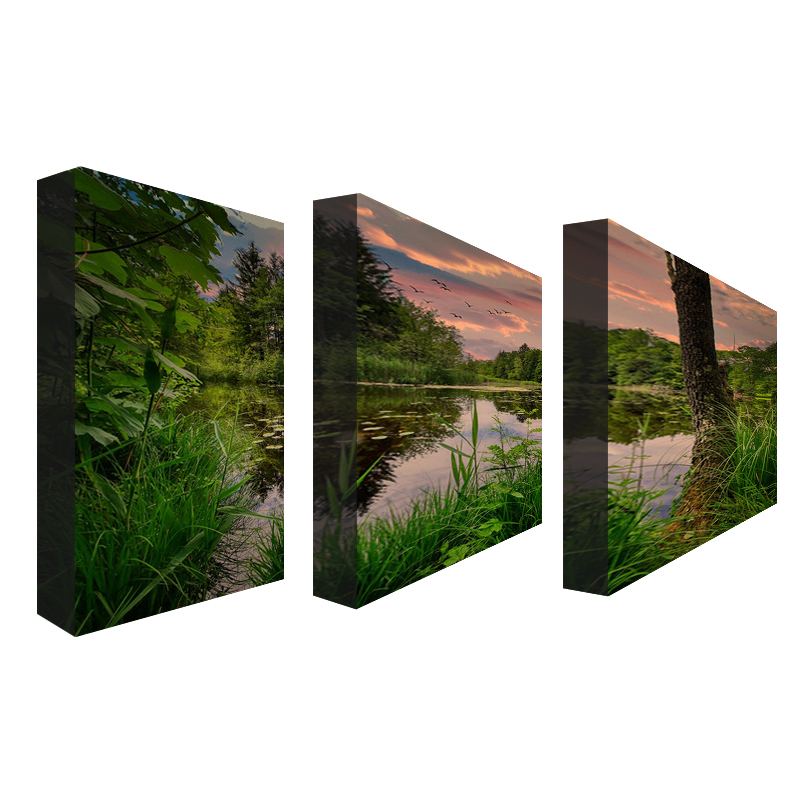JS 3 Pieces Prints Customized Size Factory Wholesale Framed Canvas Print for Home Decoration