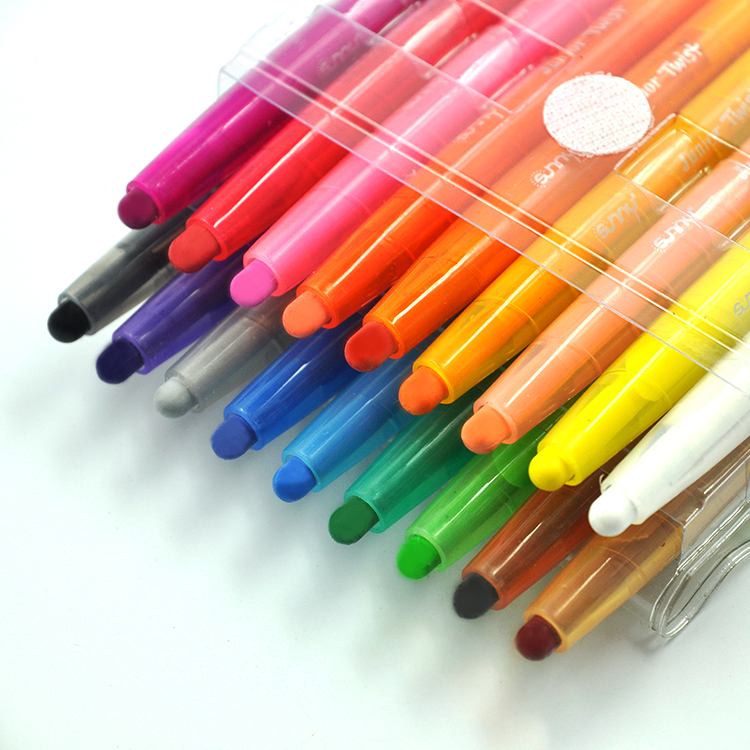 Hot sales non toxic wax twistable crayons for kids plastic crayons wholesale in bulk