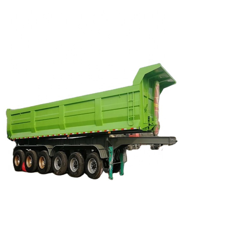 Hydraulic cylinder 6 Axles U type 5-100 tons 60 cbm End Dump Trailer Tipper Semi Truck Trailer for sale