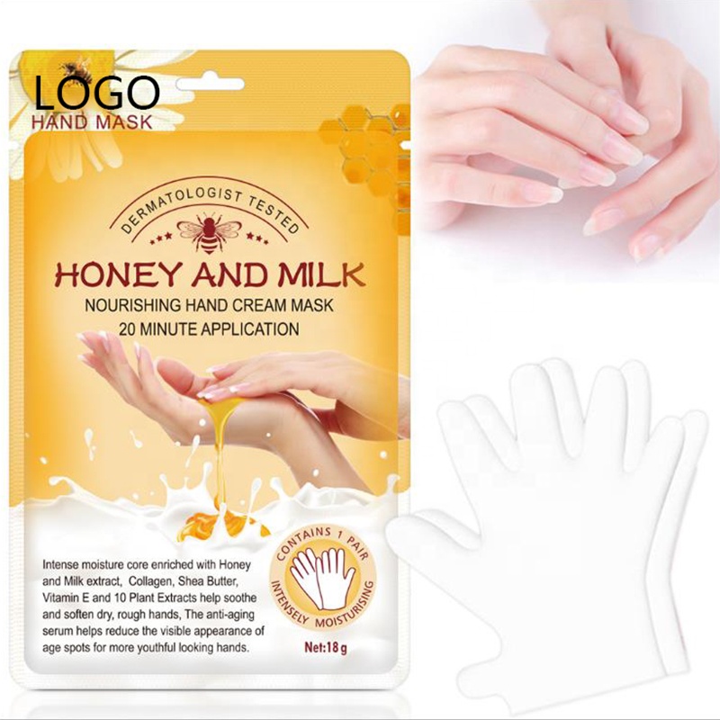 OEM/ODM Custom Honey Milk Nourishing Moisturizing Hand Peeling Mask Glove