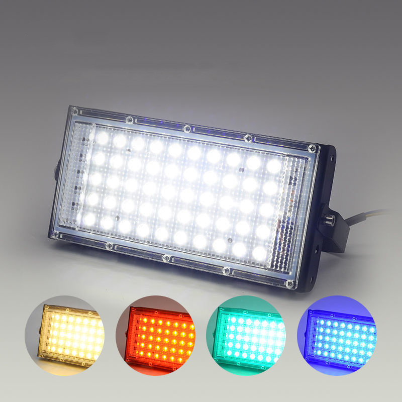 COYOLED светодиодный прожектор, алюминий 50 Вт RGB AC220 в синий зеленый красный цвет 5054 smd Светодиодный прожектор для парка