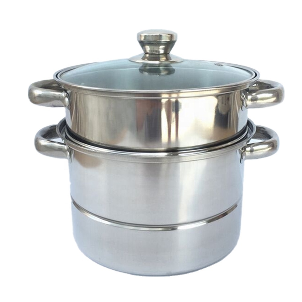 Wholesale high quality Stainless steel cooking steamer pot with visible lid