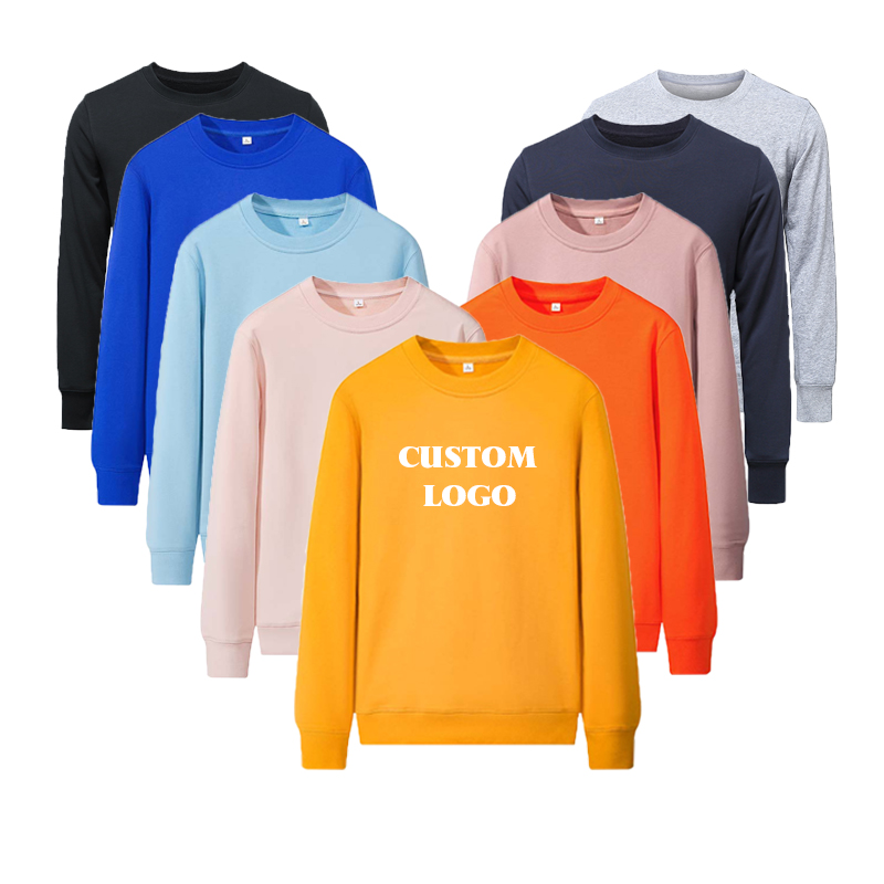 custom crewneck sweatshirts sudadera embroidery print logo mens plain cotton pullover sweatshirts with customize logo
