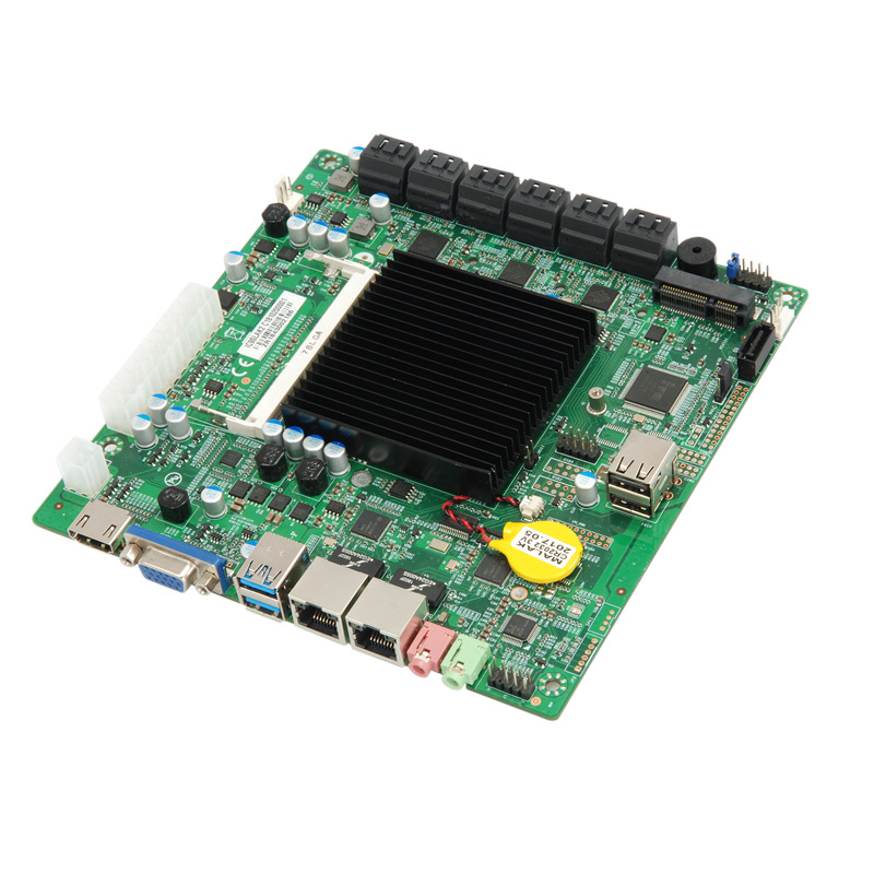 Материнская плата NAS Intel J1900 Двойная сеть Промышленная материнская плата mini-atx 17*17 IPFS 12 SATA компьютерная материнская плата