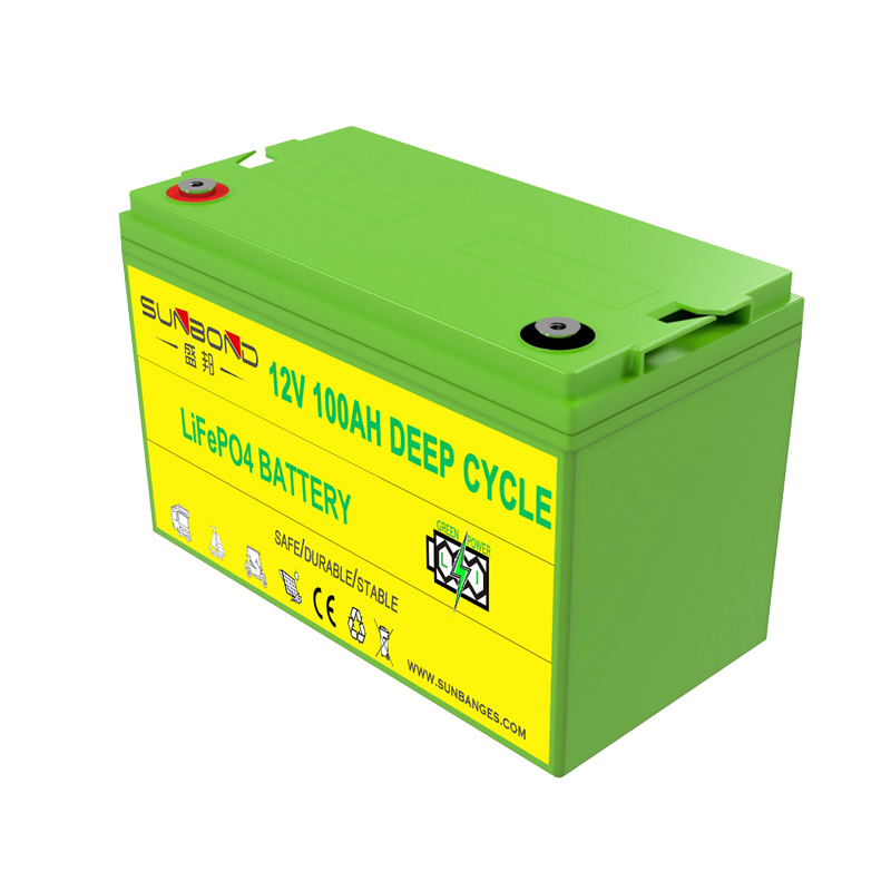 SUNB Deep Cycle LiFePO4 Battery 12V 100Ah Lithium Ion Battery Replace Lead Acid Battery for Solar System RV