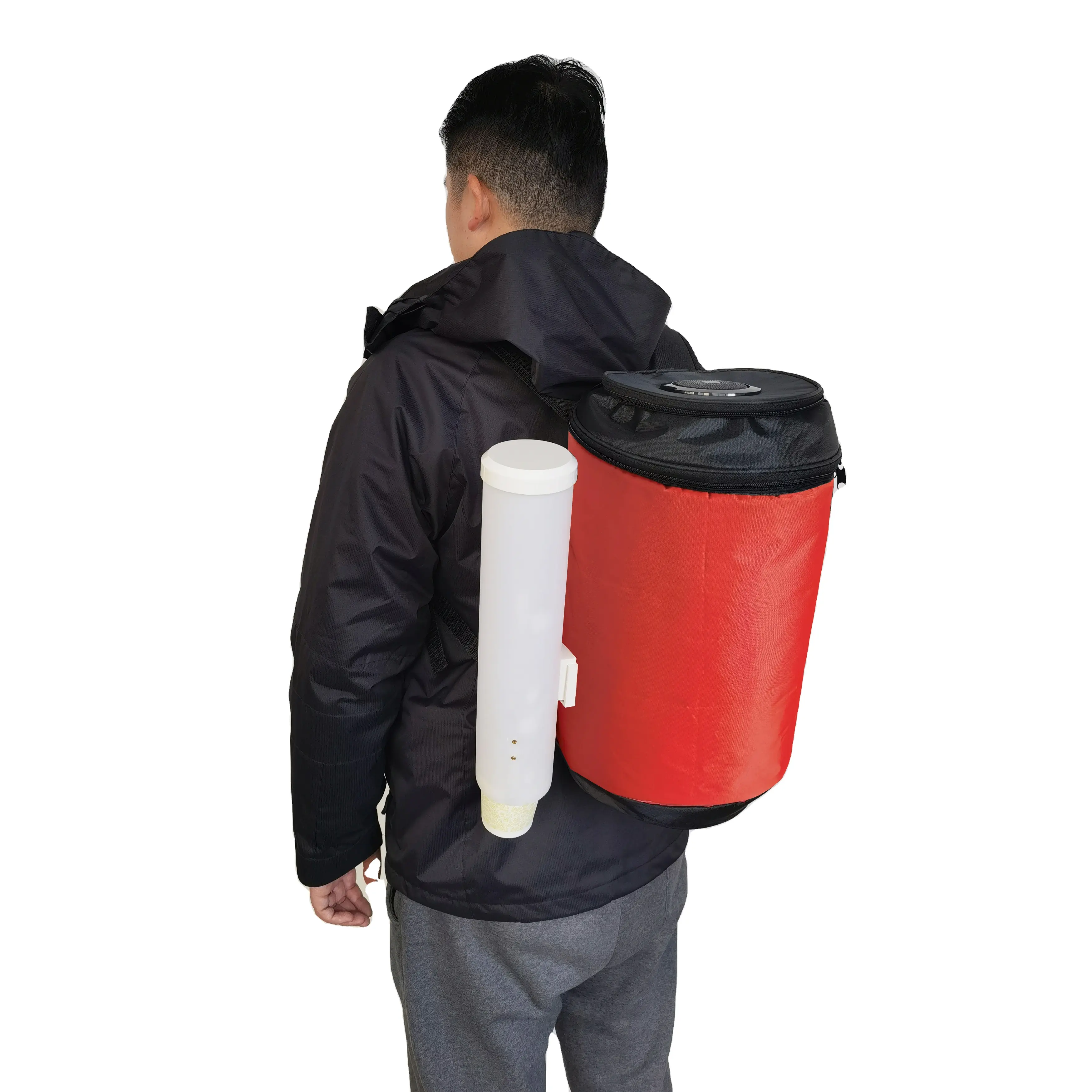 Coffee Juice beverage drink dispenser backpack dispensing cooler bag