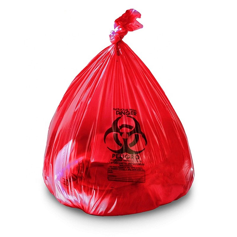 Красный Biohazard инфекционные отходы мешок для больницы или больницы