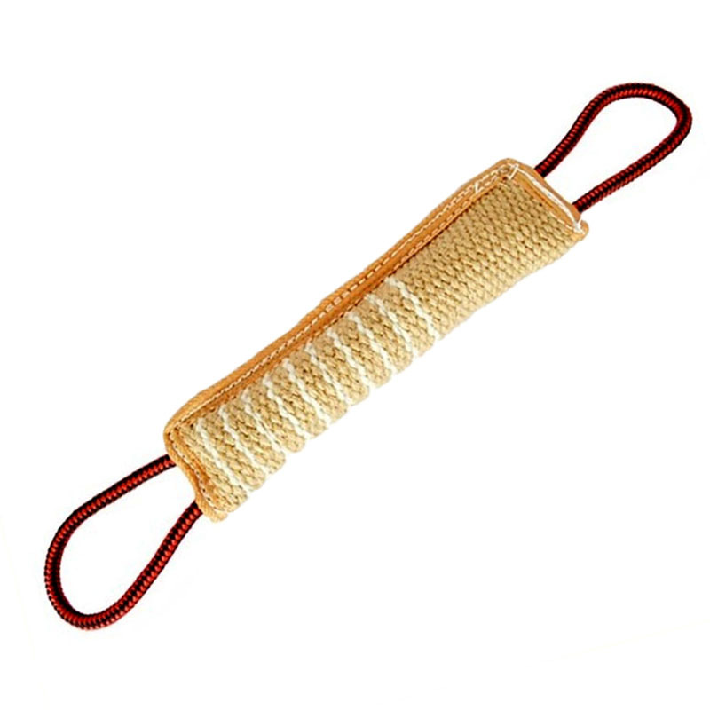 Dog Bite Pillow Jute Bite Tug With Two Handles For pet dog pull toys