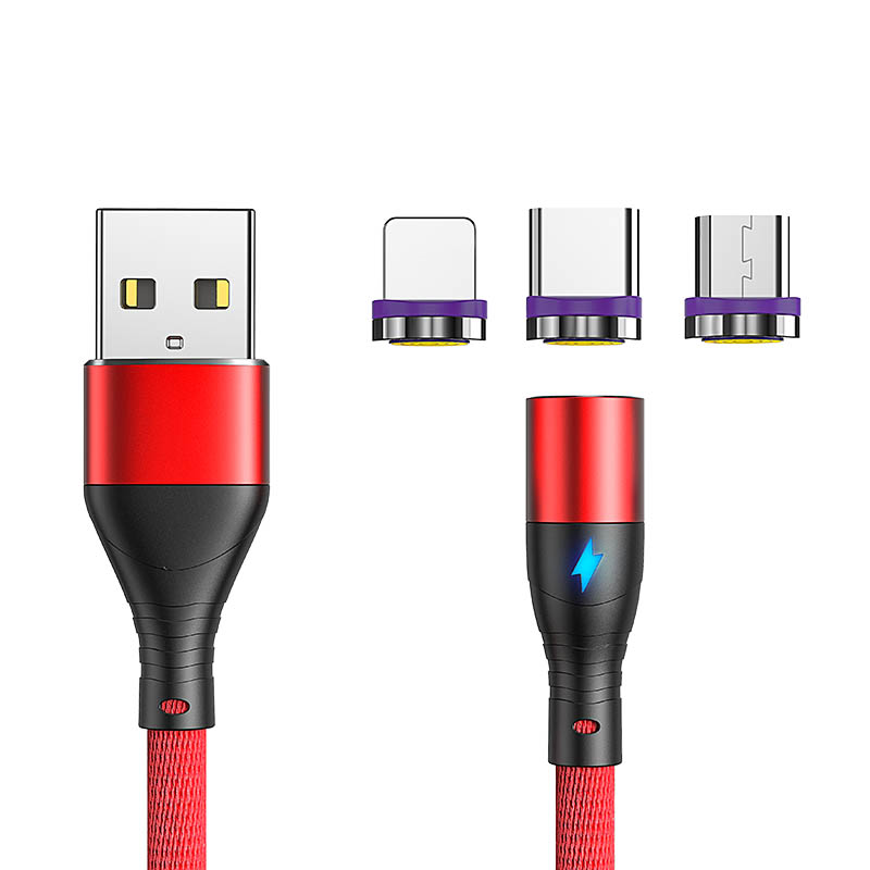 3 А магнитный USB-кабель 3 в 1 для быстрой зарядки мобильного телефона Iphone Micro USB C