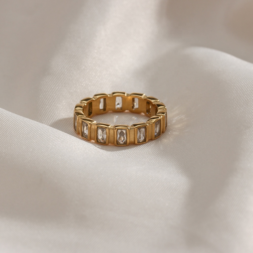 Винтажное позолоченное кольцо из нержавеющей стали PVD 18K, ювелирные изделия для женщин