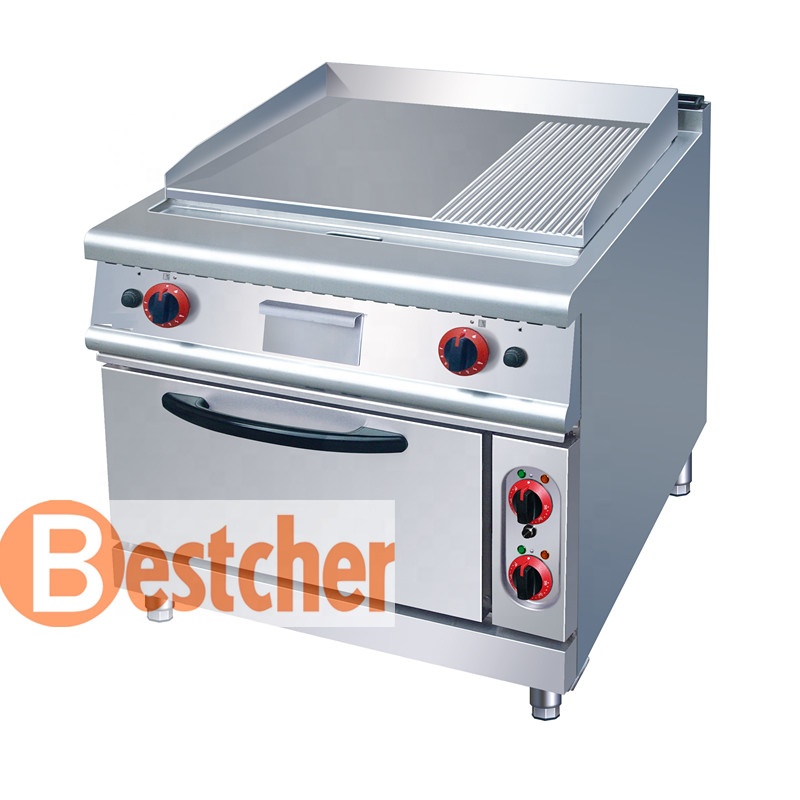 BESTCHER CATERING EQUIPMENT кухонная плита электрическая Сковородка (2/3 Flat & 1/3 рифленая) с электрической духовкой, CE, ROHS, IEC, SAA