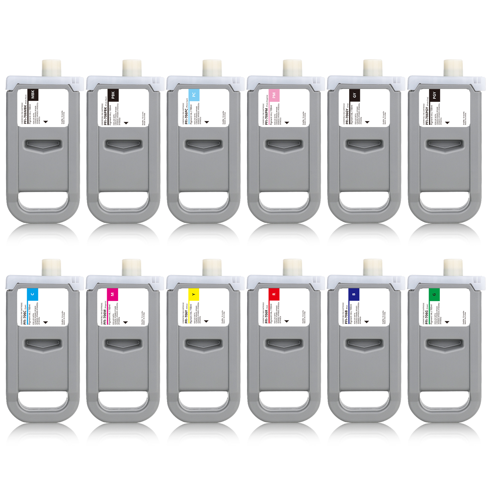 8 colors PFI 706 PFI-706 PFI706 pigment ink cartridge for Canon IPF8400S IPF9400S inkjet cartridge for Canon imagePROGRAF
