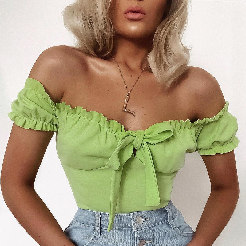 LB1028 Fashion Cute Crop Tops Off Shoulder Bodysuit Mujer