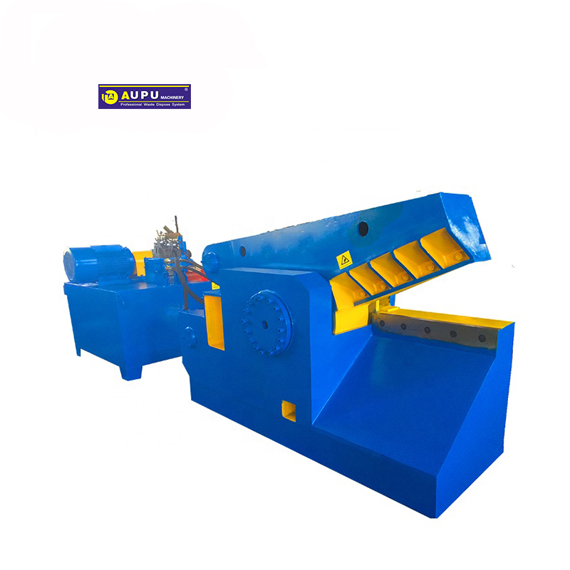 Hydraulic shear press shearing cutting machine working
