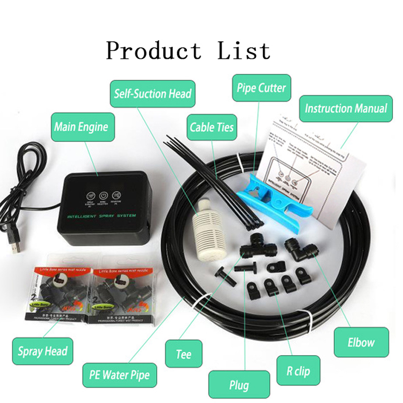 Intelligent Automatic Mist Spray System Humidifier Timer LCD Screen Sprinkler Controller Terrarium Misting Spraying Kit