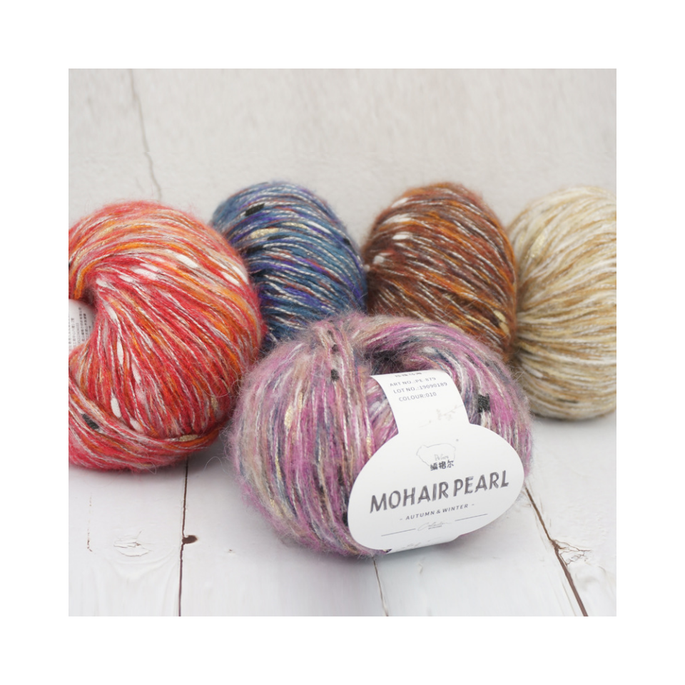 Autumn and winter mohair shaggy section-dyed blended wool crochet yarn