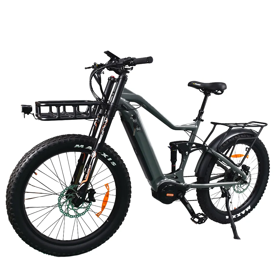 27.5*3.8'' Fat Tire Electric Mountain Bicycle 48V 750W Electric Bicycle Ebike Full Suspension Electric Bike Bike
