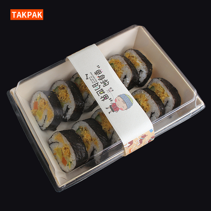 Биоразлагаемая одноразовая коробка для суши Bento, упаковка для салата, контейнер для еды на вынос, лоток для суши