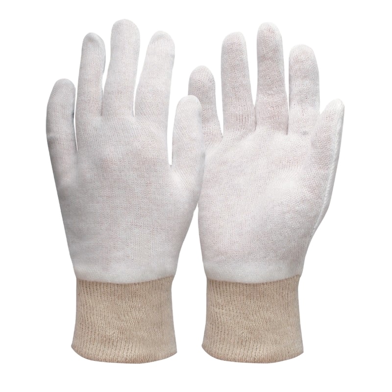 Cotton Interlock Glove Bleached White Glove Liner Glove