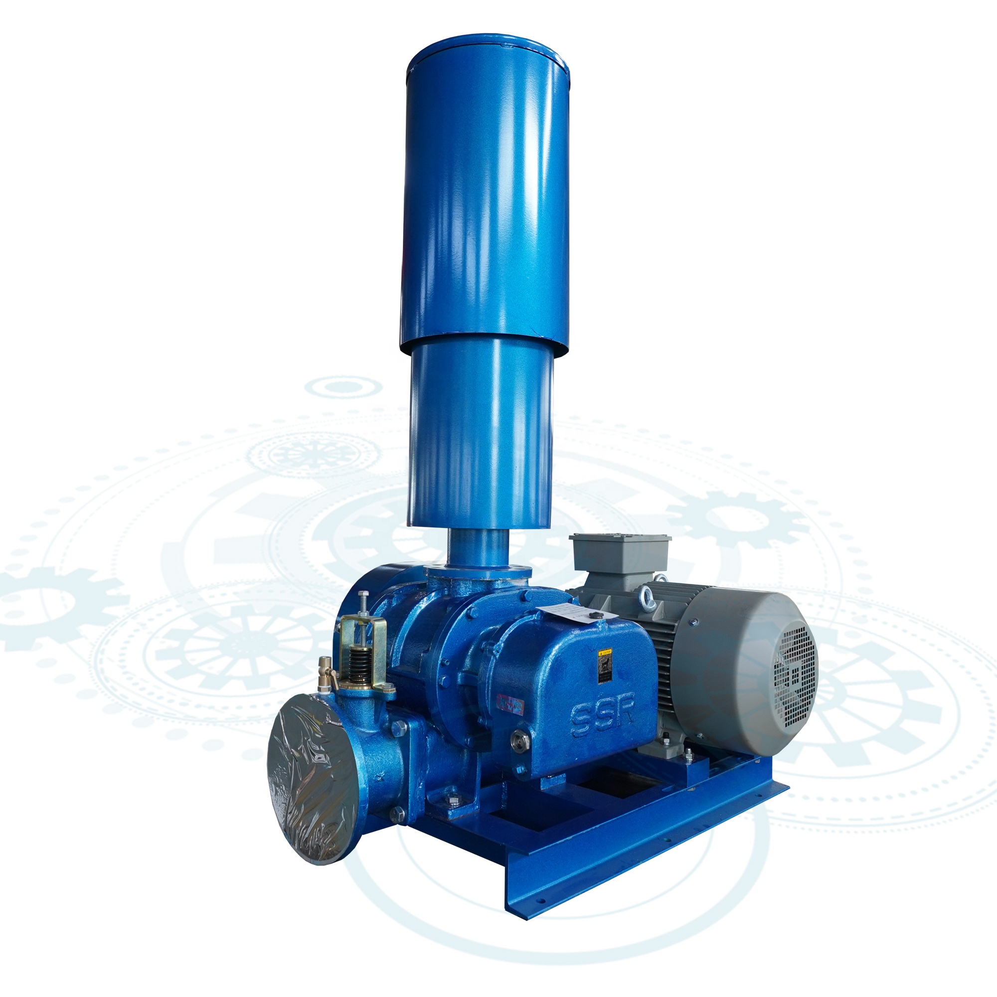 Low noise power saving air cooled technology roots type blower