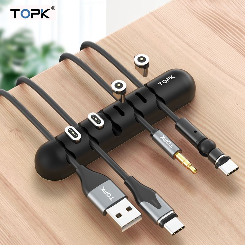 Прямая поставка Topk силиконовые Usb зажимы для путешествий шнур управления Органайзер держатель Магнитный Кабельный органайзер