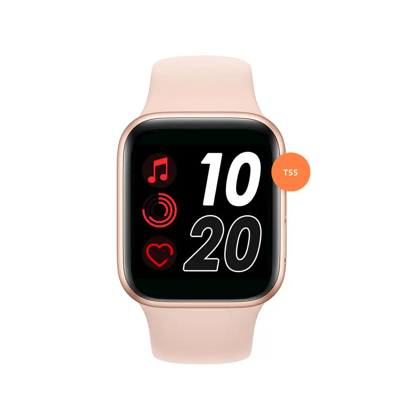 2020 New Arrival T55 Smart Watch Full Screen Touch Heart Rate Blood Pressure Smart Bracelet Sport Smartwatch Fitness Tracker