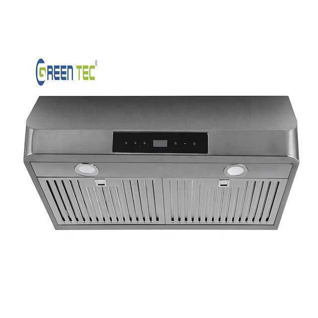 90cm touch Push Button Switch Industrial Slim stainless steel Filter Slanted Island Chimney commercial Kitchen Range Hood