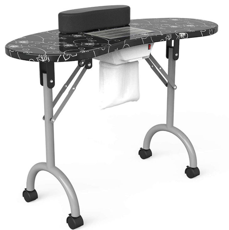 Portable folding cheap manicure salon professional nail table with dust collector fan