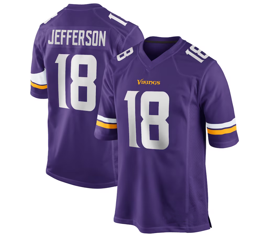 Мужская майка Minnesota Vikings #18 Justin Jefferson #99 Danielle Hunter Player Game Jefferson