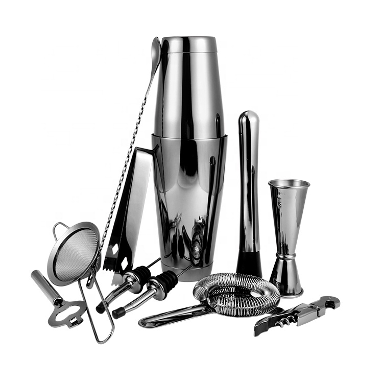 Hot selling boston cocktail shaker set home use nice design stainless steel cocktail shaker