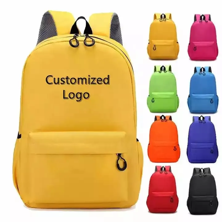 Wholesale 2022 Custom Logo 100% Polyester Cartable Cheap Promotion Primary Children Kids Backpack School Bags For Boys Girls