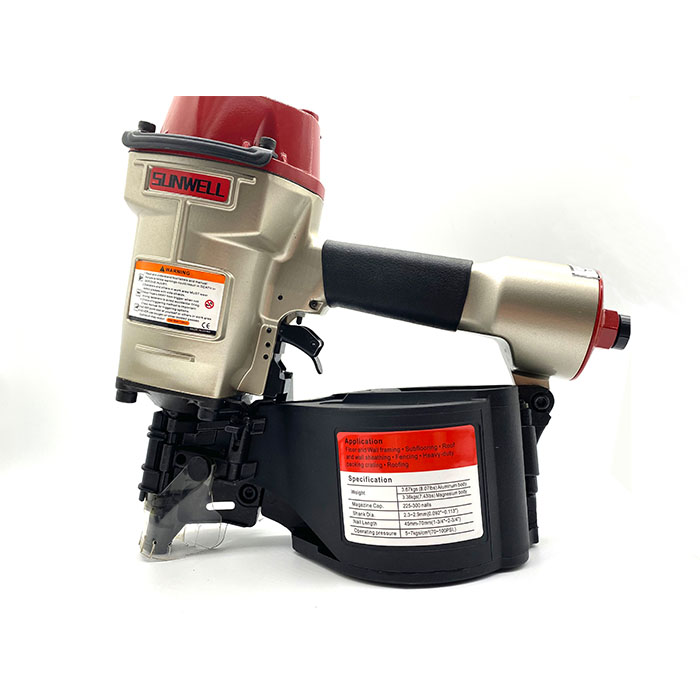 Sunwell Fencing Nailer, 45mm-70mm Pneumatic Nail Gun, 15 degree Coil Nailer CN70