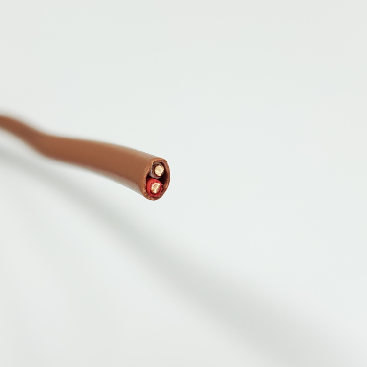 CL2R или CL3R riser 2C 20AWG твердый неизолированный медный проводник, коричневый ПВХ кабель с термостатом для системы управления термостатом