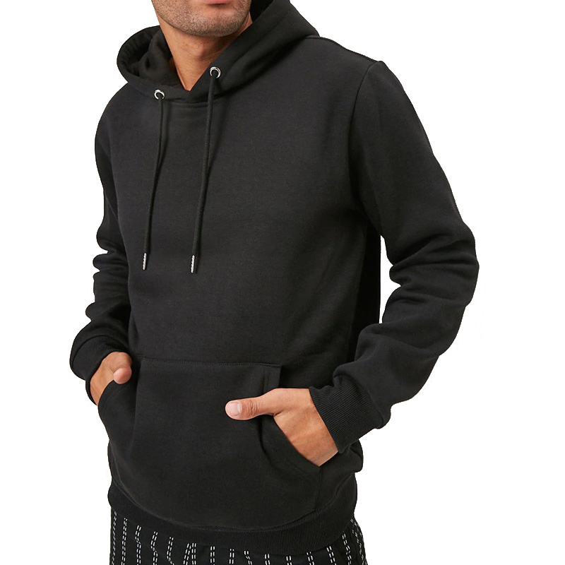 High Quality Pullover Men Custom Fleece Drawstring Hoodie Sweatshirts
