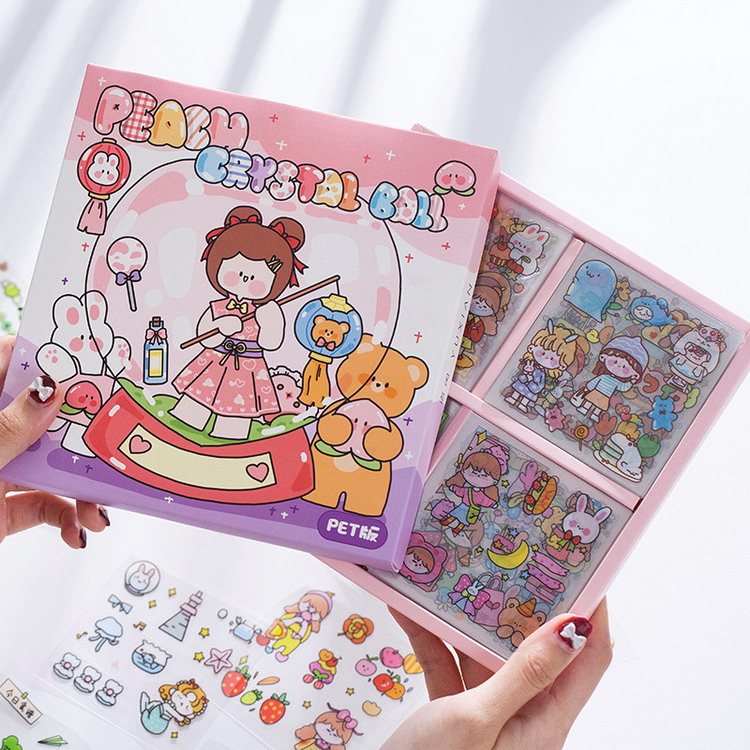 creative promotion cartoon photo paper 100 non-repetitive DIY removable sticker