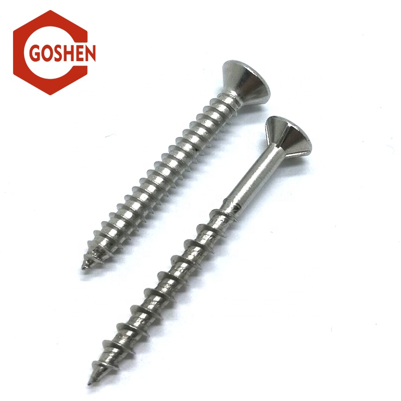 Inch stainless steel cross recessed countersunk head wood screws