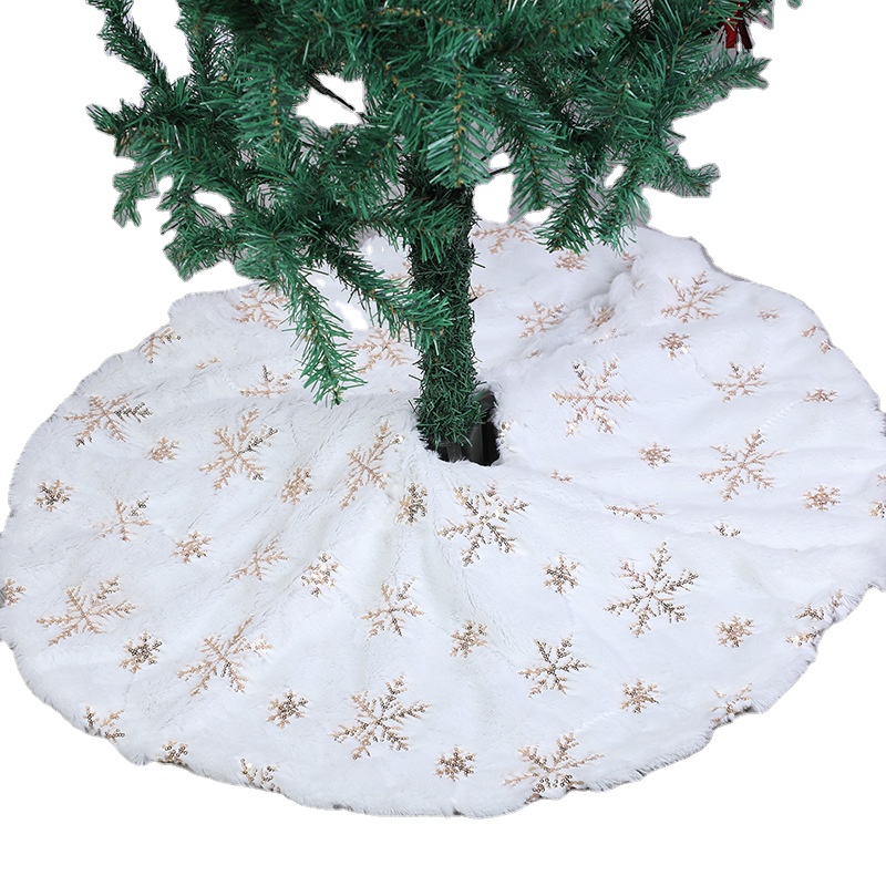 Wholesale Stocked Home Embroidered white Christmas Tree decoration Skirt christmas tree skirt collar