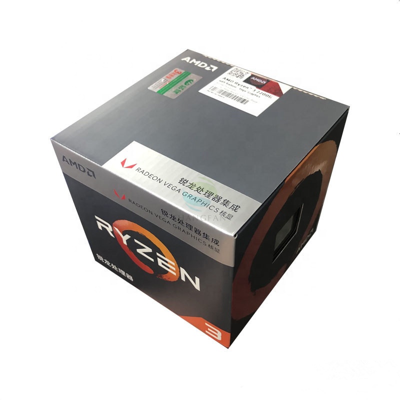 Новый четырехъядерный четырехпоточный процессор R3 2200G 3,5 ГГц YD2200C5M4MFB разъем AM4 с охлаждающим вентилятором