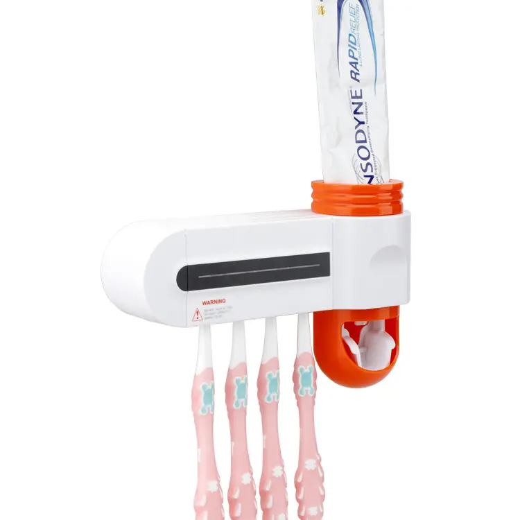 Plastic Material and Stocked Feature toothbrush holder and toothpaste dispenser