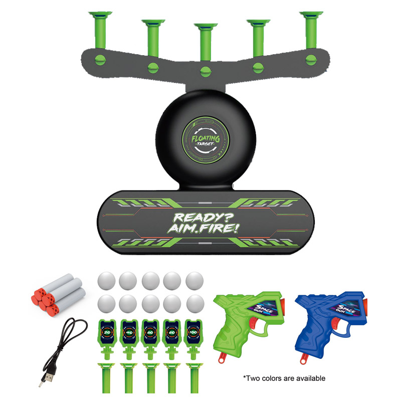 Luminous 2in1 Hovering Target Game toys Grows in the Dark Shot Floating Shooting Gun Set