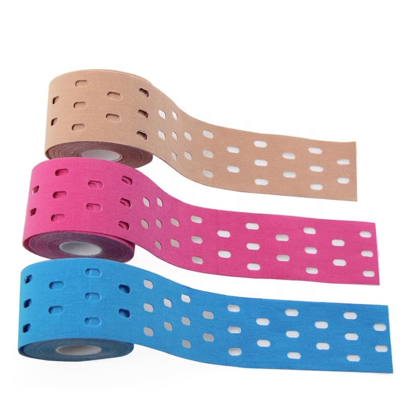 Хорошая воздухопроницаемость kinesiotape с отверстиями мышц спортивный кинезио лента