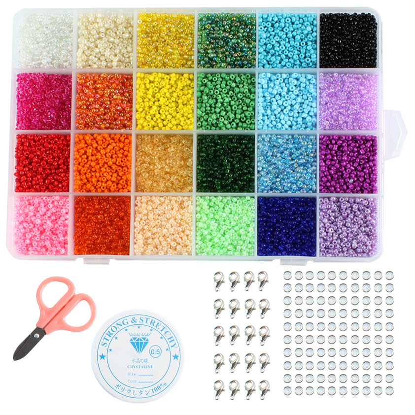 Amazon Wholesale Slime Beads DIY kit Creative 24 Grid Girl Beads For Jewelry Making Toys Gift Slime Kit For Kids