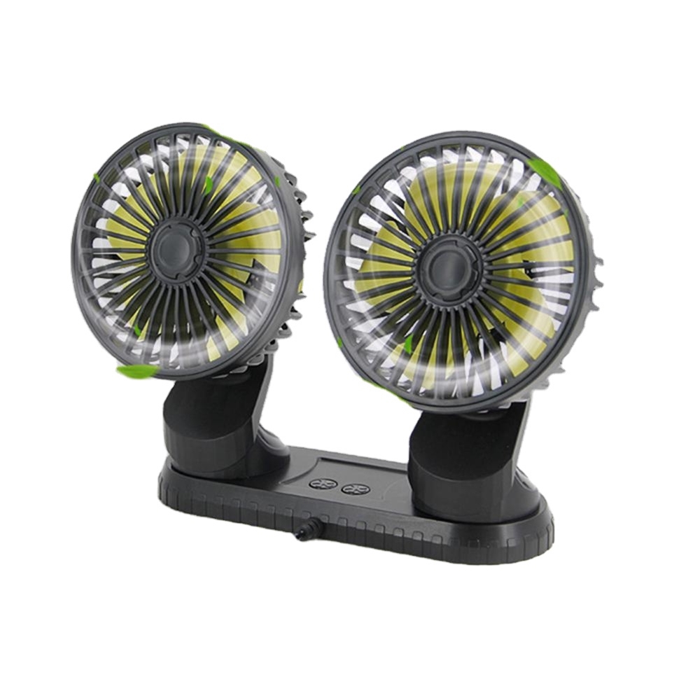 Car Dual Head Fan Portable Electric Fan