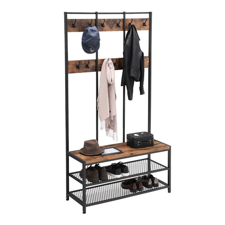 Clothing Garment Double Layer Modern And Shoes Bench Coat Rack