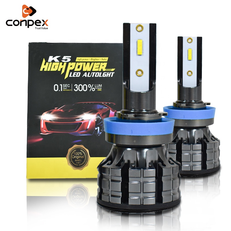 Conpex K5 Oem встроенный вентилятор охлаждения Универсальные светодиодные фары 25 Вт автомобильная система освещения Мини Rohs Csp H11 автомобильная светодиодная фара