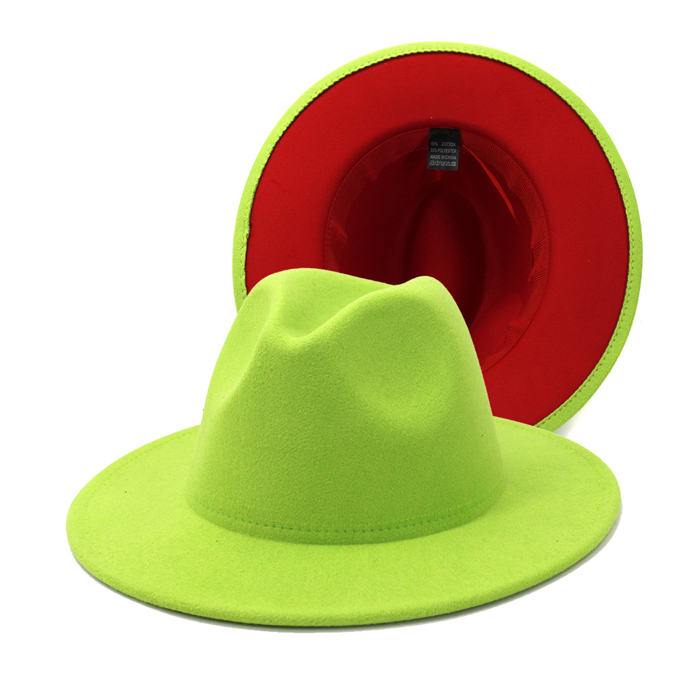 2020 Оптовая фетровая шляпа с широкими полями 2 two tone fedora шляпы fadoras зима для женщин и мужчин