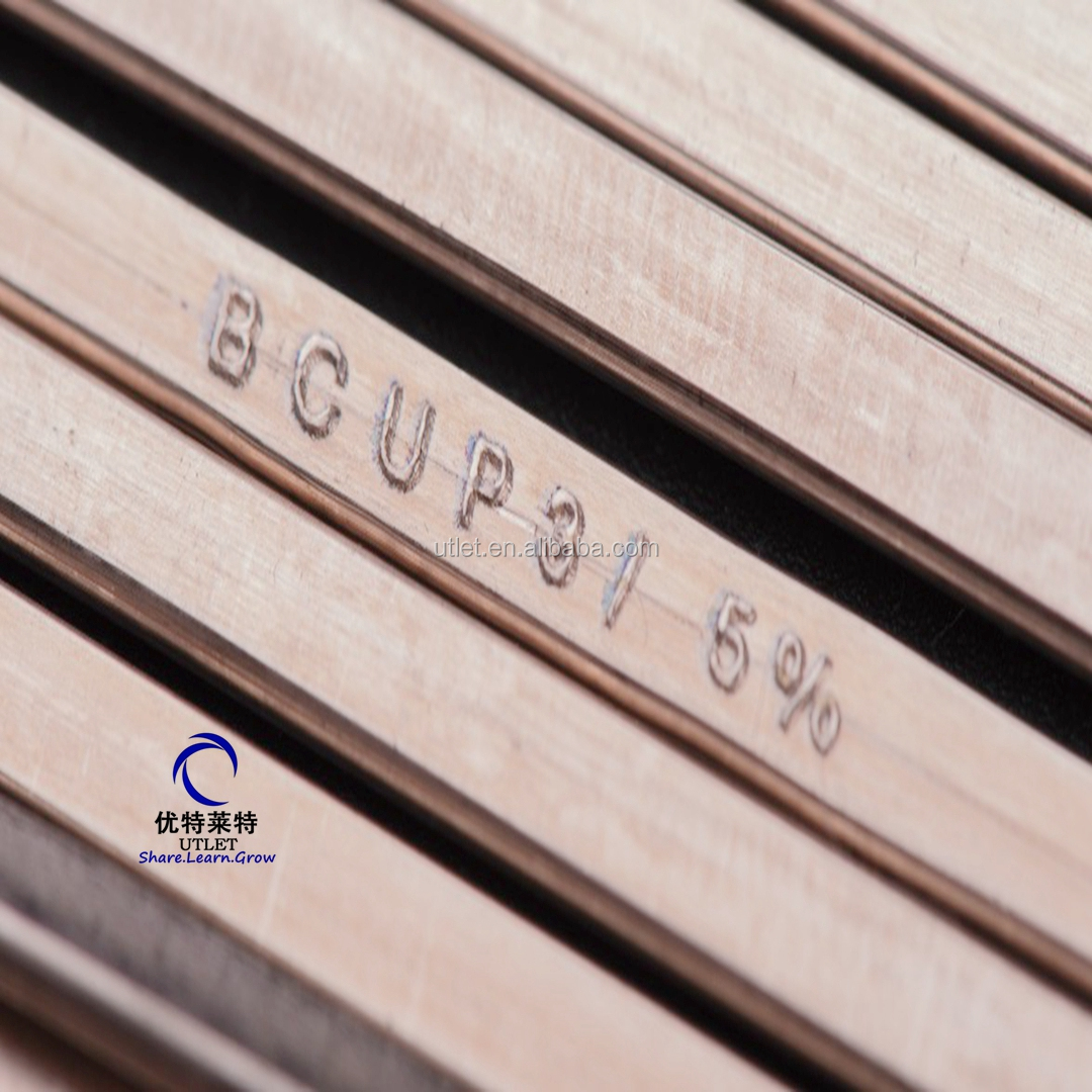 Copper Brazing flat rod BCuP-2 3.2mm 0% silver phos-copper brazing alloy flat rod good price