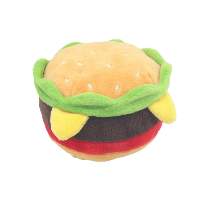 Wholesale milkshake cup with BB paper Hamburger vocalizing christmas pet toys and accessories Fries Hamburger pet toy